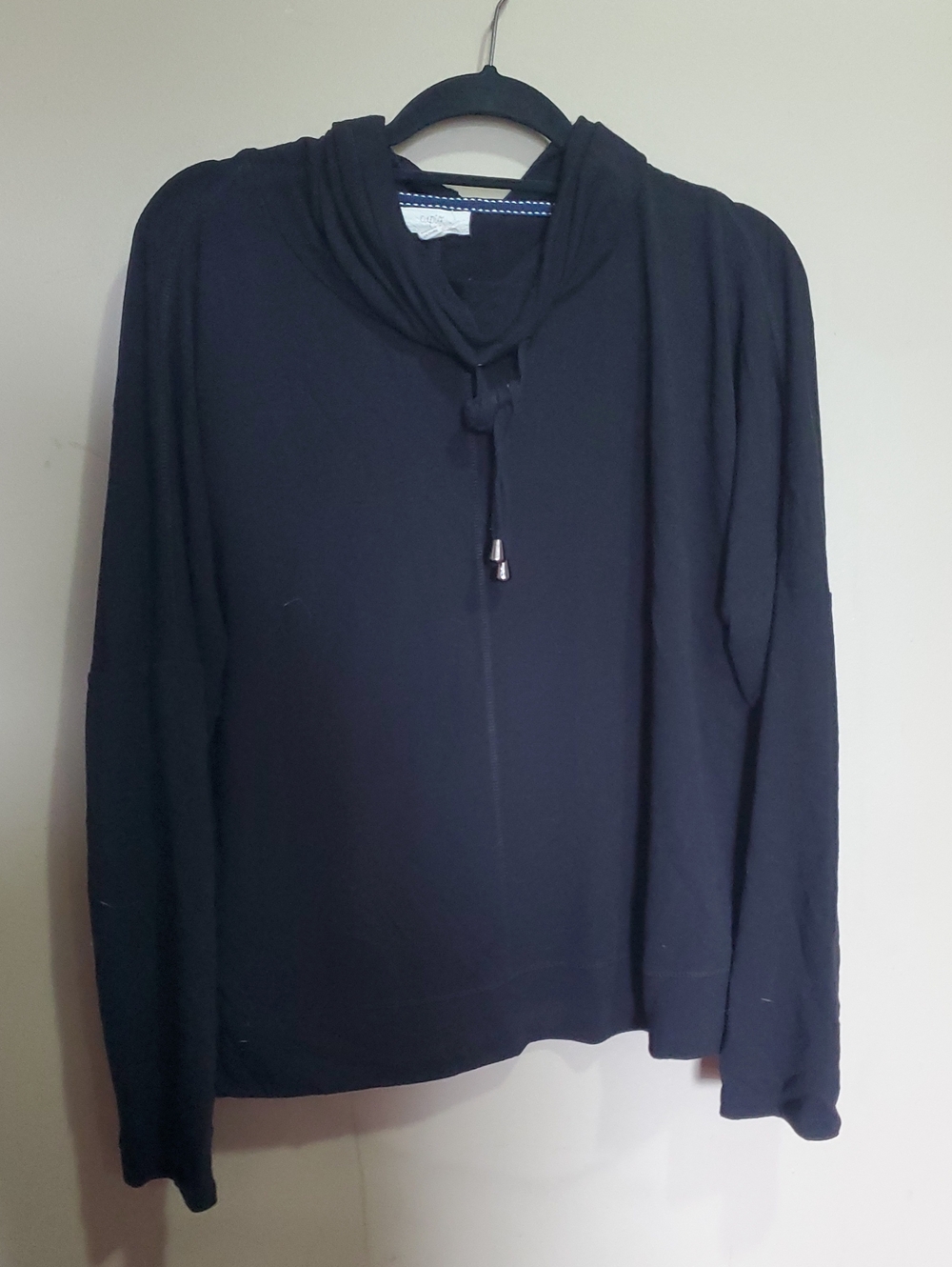 Cupio Black Women's Funnel Neck Pullover Sweater Size Large